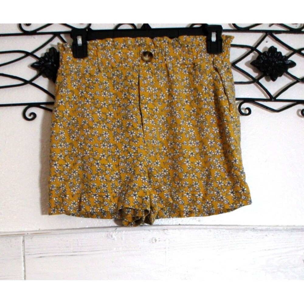 Top Shop Shorts Women's Size 6 Yellow Floral Pockets Pull On